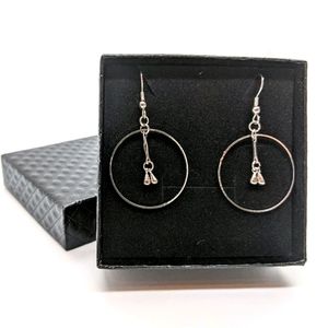 Sterling silver Hoop Dangle Earrings